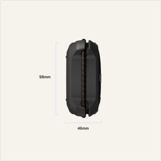 LG xboom Rock Wireless Speaker - Black - Annotation - dimension shot 