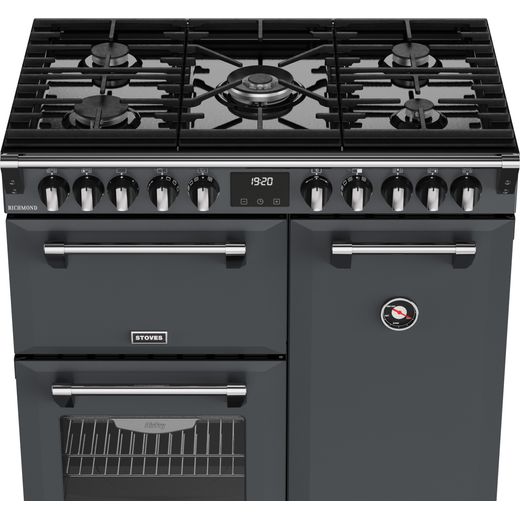 Stoves Dual Fuel Range Cooker - Anthracite - high perspective shot