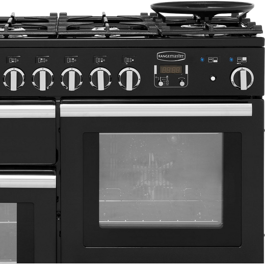 Rangemaster Professional Deluxe 110cm Dual Fuel Range Cooker - Black