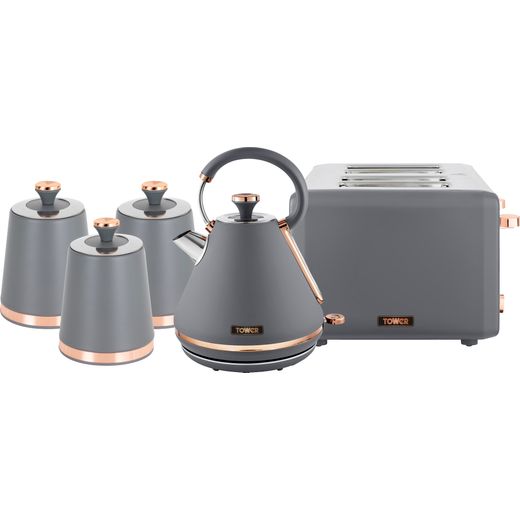 Tower Cavaletto AOBUNDLE021 Kettle And Toaster Set - Grey / Rose Gold