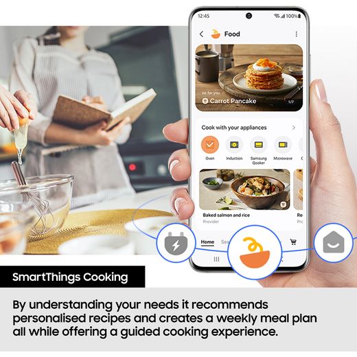 Samsung MC32DG7646CKE3 33cm High, Freestanding Microwave - Black - Annotation - SmartThings Cooking