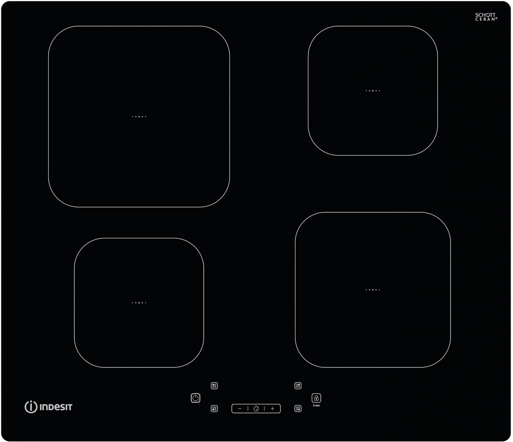 Image of Indesit IS83Q60NE 59cm Induction Hob - Black, Black