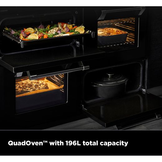 Stoves Richmond 100cm Dual Fuel Range Cooker - Black - Annotation - QuadOven with 196L capacity