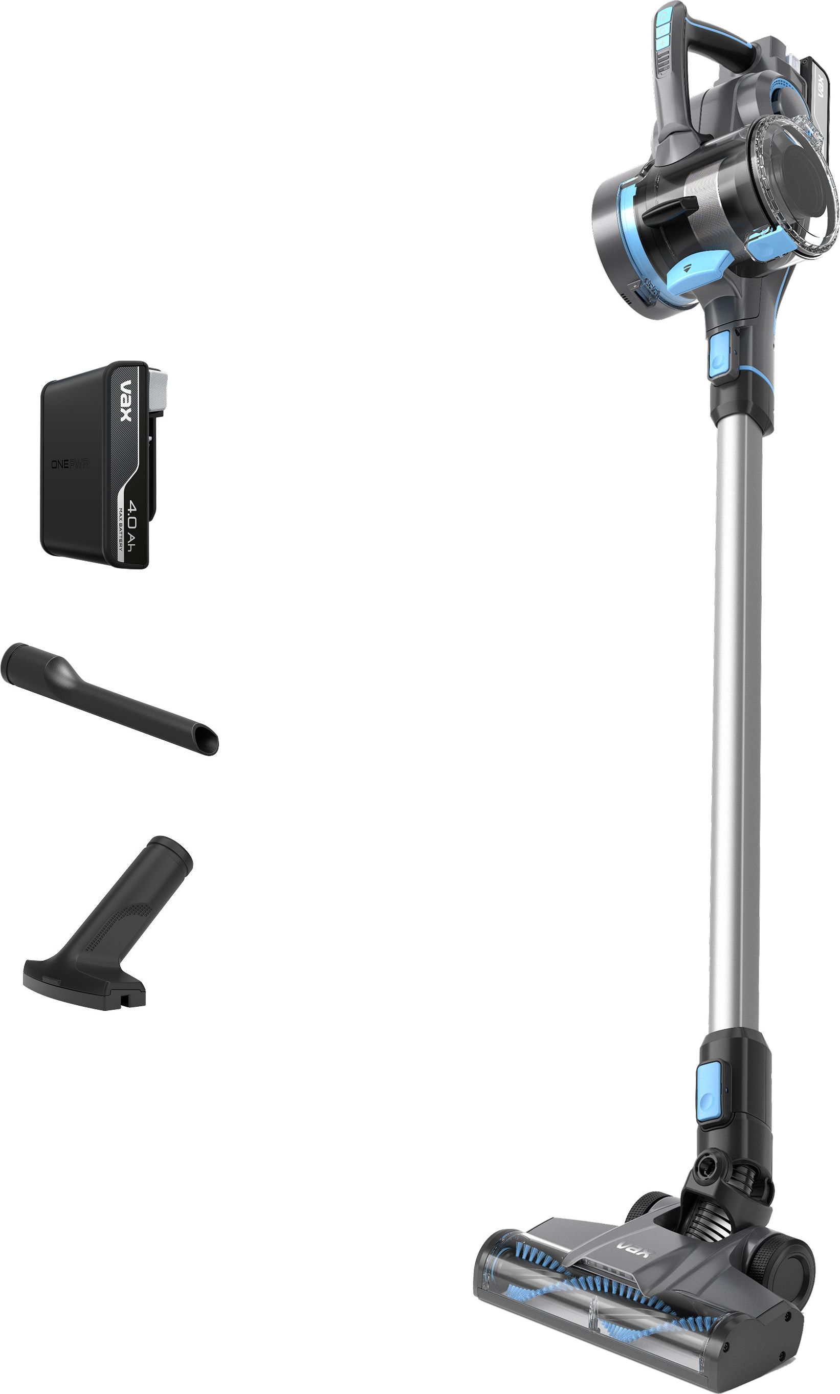 Image of Vax ONEPWR Blade 4 Classic Plus Cordless Vacuum Cleaner with up to 45 Minutes Run Time - Blue / Graphite - CLSV-B4CA, Blue