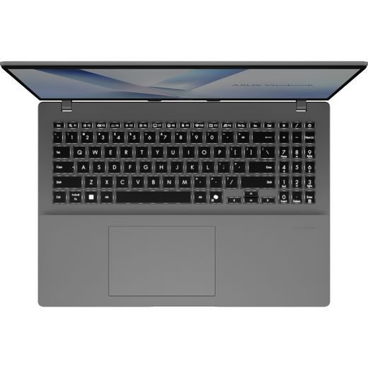 Asus Vivobook 16 16" Laptop - AMD Ryzen™ AI 7, 1TB SSD, 16 GB RAM - Silver - keyboard view shot