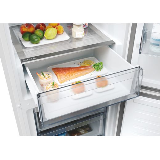Hoover H-COMBI 300 60/40 Total No Frost Fridge Freezer - Stainless Steel Effect - Close up drawer shot 