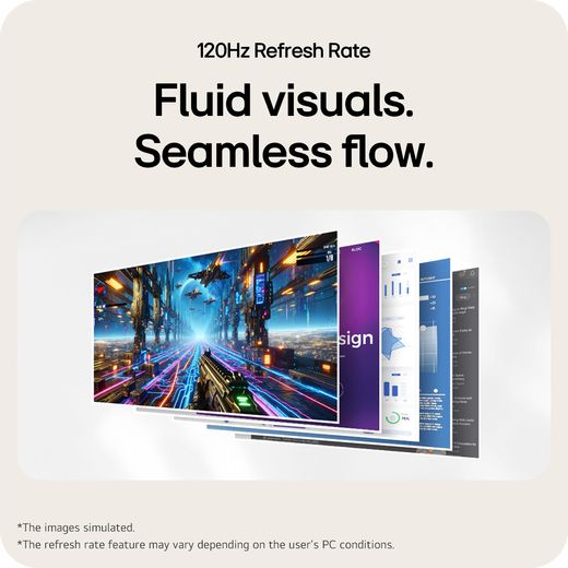LG 23.8" Full HD 120Hz Monitor - Black - Annotation - Fluid visuals shot