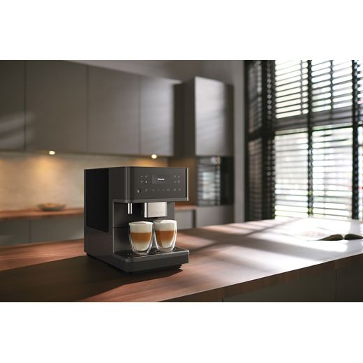 Miele 11590240 Coffee Machines Graphite Grey Pearl Finish - Coffee machine on kitchen worktop