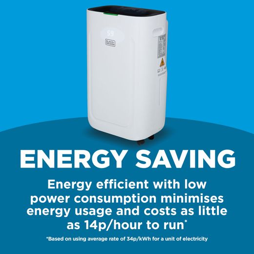 Black + Decker Smart Dehumidifier - White - Annotation - Energy saving shot