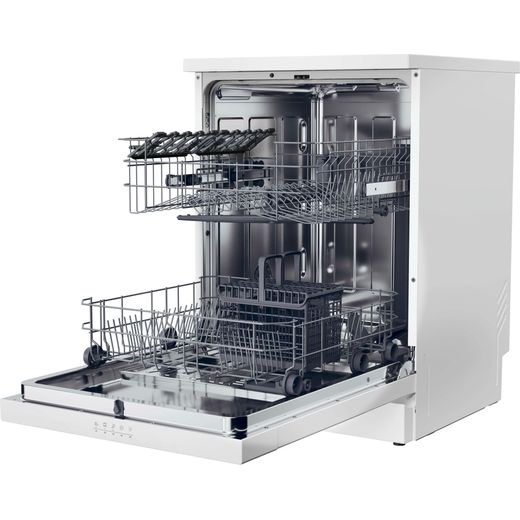 Hoover H-DISH 300 Standard Dishwasher - White - Left perpsective with door open shot