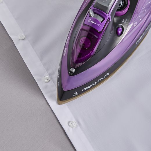 Morphy Richards Turbosteam 303140 2800 Watt Iron -Purple / Black - Ironing shirt