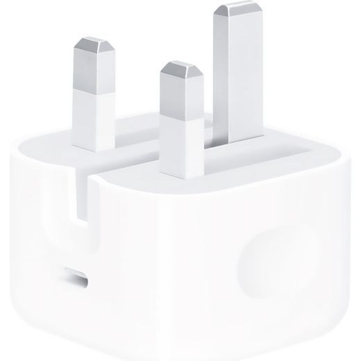 Apple 20W USB-C Power Adapter - White - Left perspective pins out