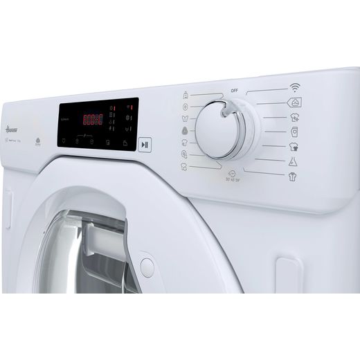 Hoover H-DRY 300 BATD H7A1TE-80 Integrated Wifi Connected 7Kg Heat Pump Tumble Dryer - White - Control panel shot 