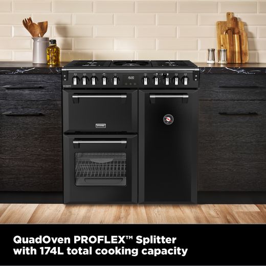 Stoves Richmond Deluxe 90Ei RTY 90cm wide Electric Range Cooker with Induction Hob - Cream - Annotation - Proflex shot