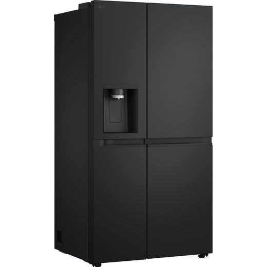 LG NatureFRESH™ American Fridge Freezer - Matte Black - Right perspective