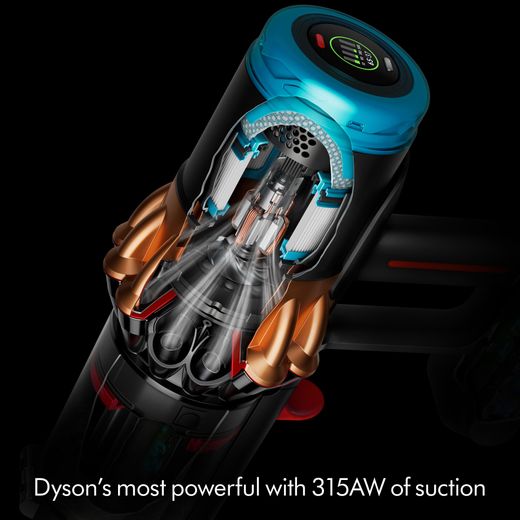 Dyson V16 Piston Animal™ Cordless Vacuum Cleaner - Black / Copper - Annotation - Powerful suction shot