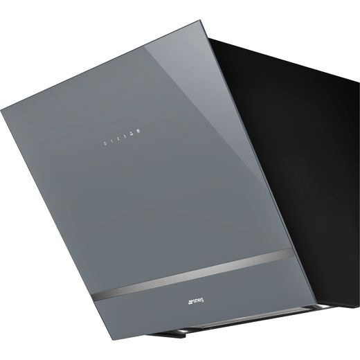 Smeg KV26S 60 cm Angled Chimney Cooker Hood - Silver Glass - A Rated