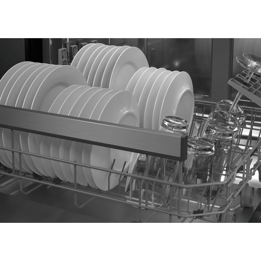 Fisher & Paykel Series 9 Fully Integrated Standard Dishwasher - Silver - Close up plates in basket shot