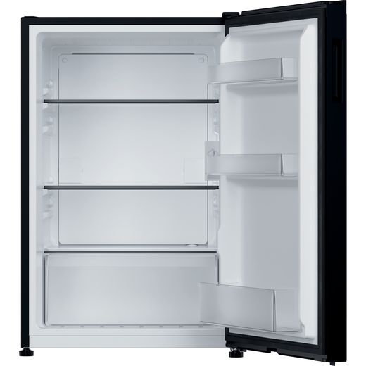 Hoover HONLQ2S58EBK 85cm High Small Fridge - Black - Front with door open shot