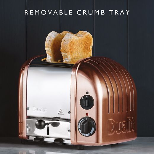 Dualit Classic 27450 2 Slice Toaster - Copper - Annotation - Removable drum tray shot