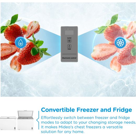 Midea MDRC411FZE01 Chest Freezer - White - Annotation - Temp control shot