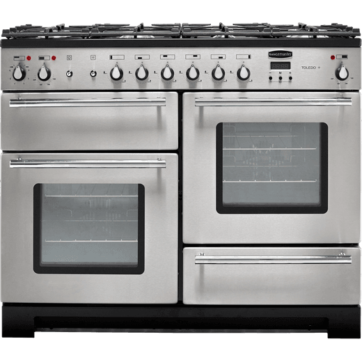 Rangemaster Toledo + TOLP110DFFSS/C 110cm Dual Fuel Range Cooker - Stainless Steel / Chrome - A/A Rated