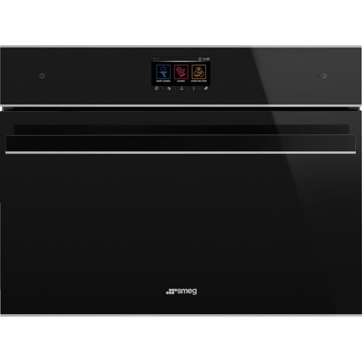 Smeg Dolce Stil Novo SF4604WVCPNX Built In Compact Steam Oven - Black / Stainless Steel