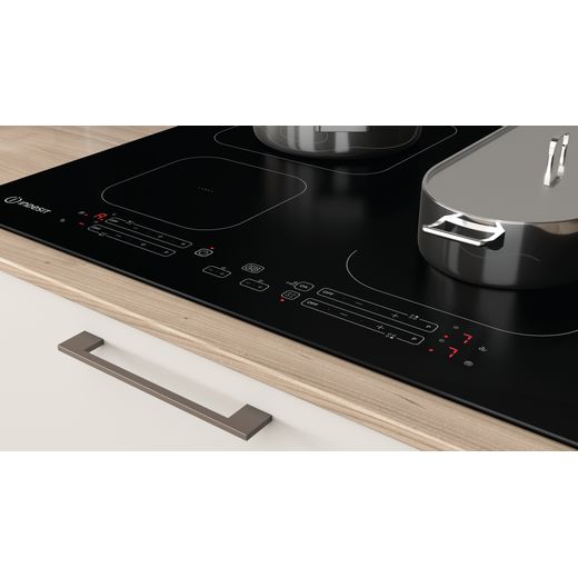 Indesit IB65B60NE 59cm Induction Hob - Black - Closeup of hob control panel in modern kitchen