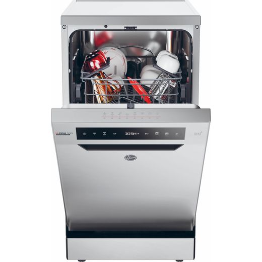 Hoover Slimline Dishwasher - Stainless Steel - Front with door open shot