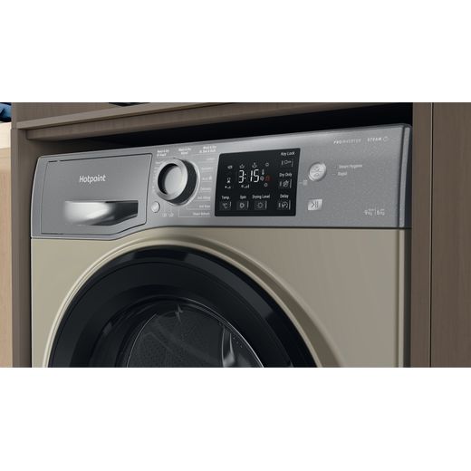 Hotpoint 9Kg / 6Kg Washer Dryer - Graphite - Washing machine in laundry room