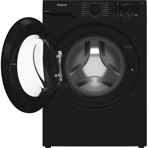 Hotpoint AntiStain H 101B ANTI STAIN UK Washing Machine with 1400 rpm - Black - Front with door open shot