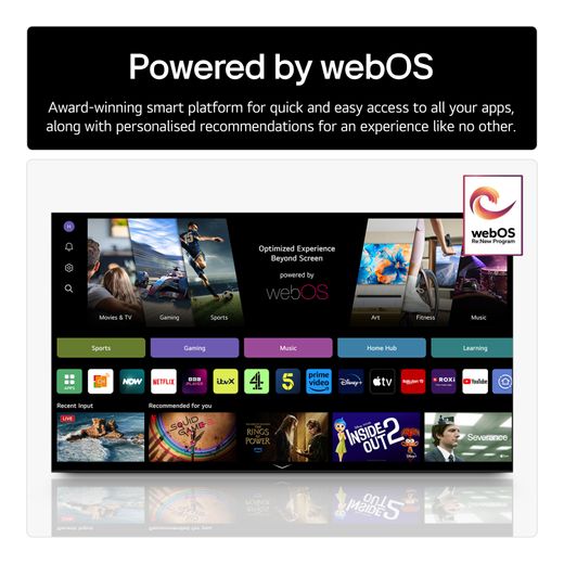 LG G56LS 65" 4K Ultra HD OLED Smart TV - Annotation - Powered by webOS