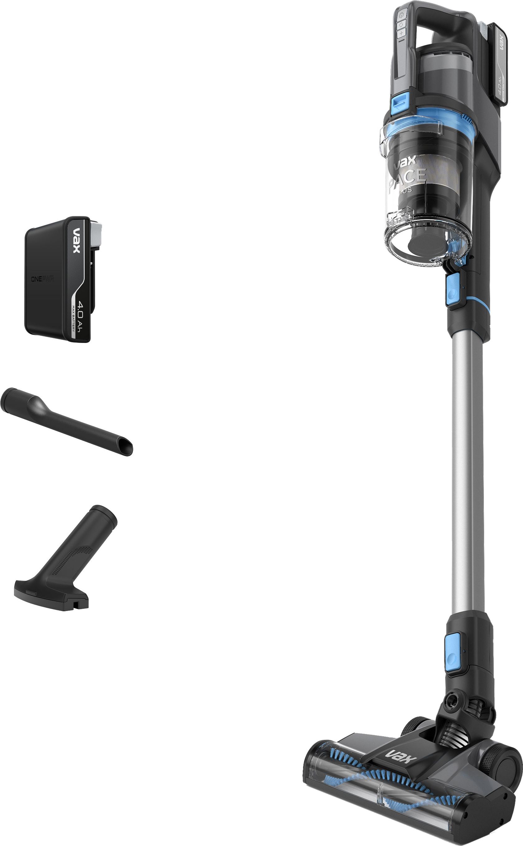 Image of Vax Pace Plus Cordless Vacuum Cleaner with up to 40 Minutes Run Time - Graphite / Silver - CLSV-PAKA, Graphite