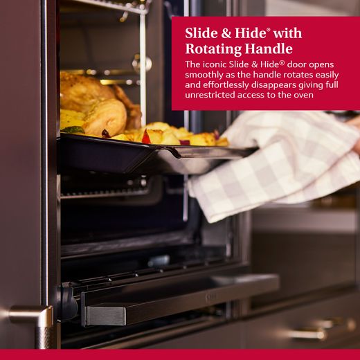 NEFF N70 Slide & Hide® Built In Electric Single Oven - Stainless Steel - Annotation - Slide and hide shot