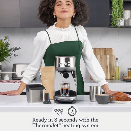 Sage The Bambino Espresso Coffee Machine - Stainless Steel - Annotation - Ready in 3 secs shot