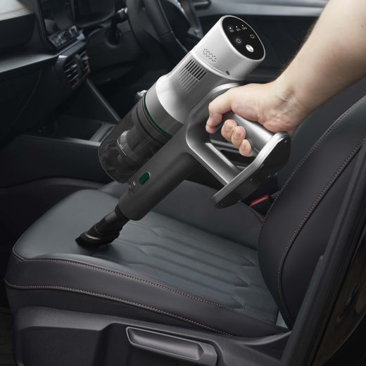 Tower VL220 Cyclone Dust Station T527102 Upright Vacuum Cleaner - Person cleaning car shot