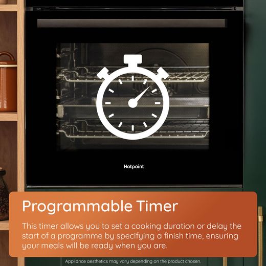 Hotpoint Class 2 HO 255H X UK Built In Electric Single Oven - Stainless Steel - Annotation - Programmable_Timer