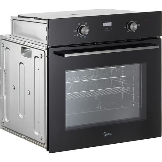 Midea Xpress Fry MBO65M90D2-BK Built In Electric Single Oven - Black - right perpsective shot