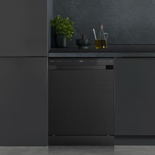 Hisense Standard Dishwasher - Stainless Steel - Dishwasher in kitchen shot 