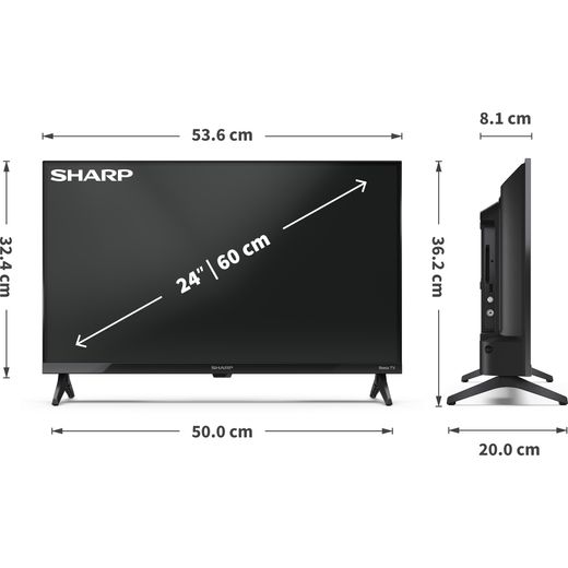 Sharp HD2225K 24" HD Smart Roku Freely TV  - Annotation - Dimension shot 