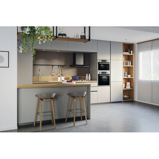 Hoover H-HOOD 300 HTS6CBH3X Wifi Connected 60cm Chimney Cooker Hood - lifestyle - wide angle shot of cooker hood in kitchen