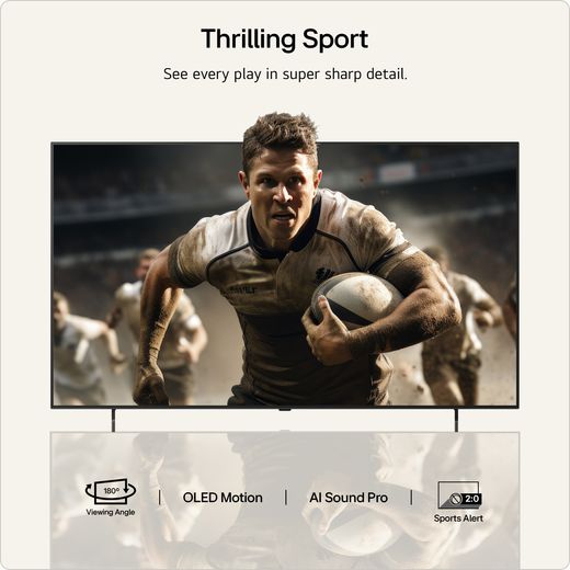 LG AI B6 55" 4K Ultra HD OLED Smart TV - Annotation - thrilling sports shot