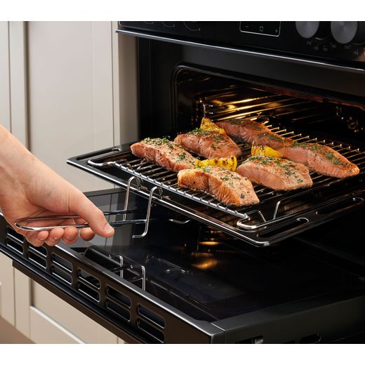 Belling 60cm wide Double Oven Dual Fuel BEL FSA VISION 60DF Cooker - Black - Grilling fish