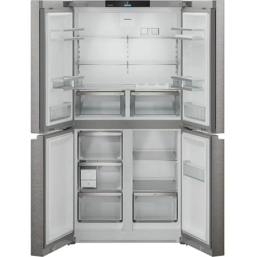 Liebherr Pure American Fridge Freezer - Stainless Steel - Front with door open shot