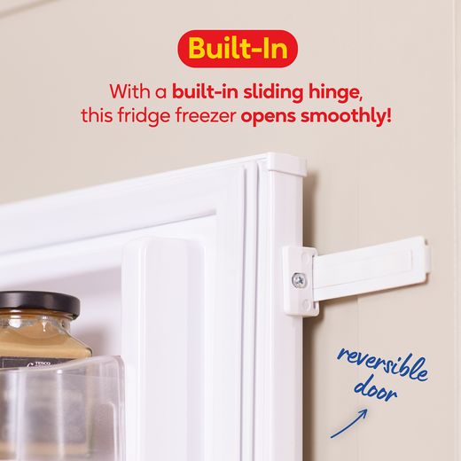 Russell Hobbs RH177BILFFF1E2 177cm 50/50 Integrated Fridge Freezer with Sliding Door Fixing Kit - White - Annotation - Sliding hinge