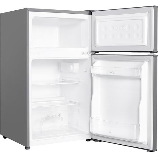 Russell Hobbs RH85UCFF482E1SS Under-Counter Fridge Freezer in Stainless Steel - Right perspective with door open shot