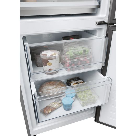 Haier Total No Frost Fridge Freezer - Silver - Close up freezer drawers shot