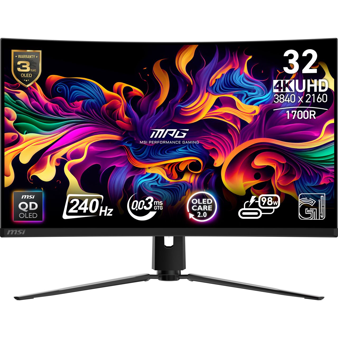 MSI MPG 321CURX 32” 4K Gaming Monitor | 9S6-3DD64T-010 | ao.com