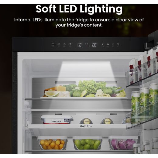 Hisense 60/40 Total No Frost Fridge Freezer - Black - Annotation - Soft LED lighting