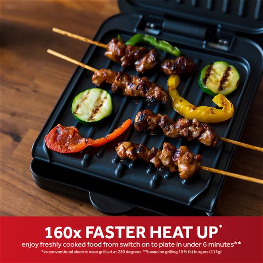 George Foreman Fit Grill - Small 25800 Health Grill - Black - Annotation - Heats up faster shot